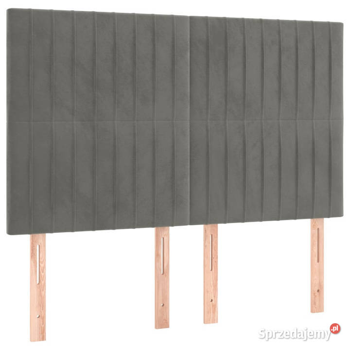 Zagłówek do łóżka z LED jasnoszary 144x5x118128