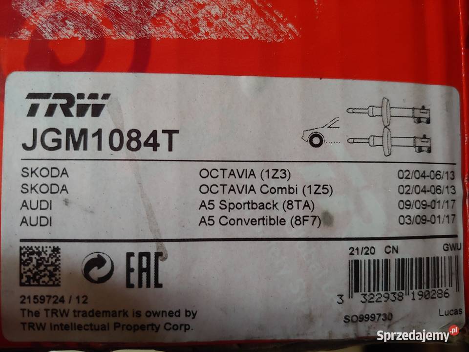 2 x Amortyzator TRW JGM1084T AUDI SKODA amortyzatory świętokrzyskie Wielka Wieś sprzedam