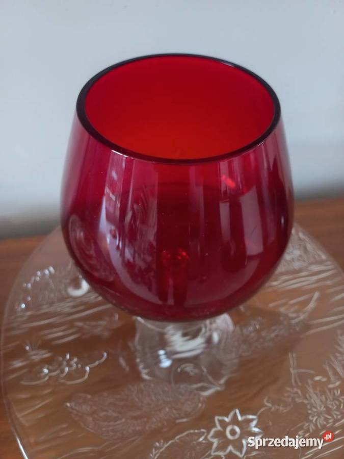 Wazon kielich czerwone szkło Wazony Toruń