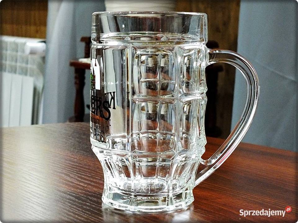 Niemiecki Szklany Kufel do piwa z uchem Kirchers Żary