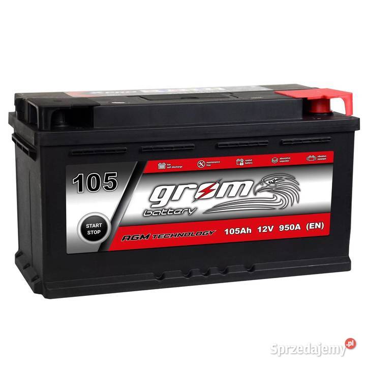 Akumulator GROM AGM STARTSTOP 105Ah 950A Prawy Chełm