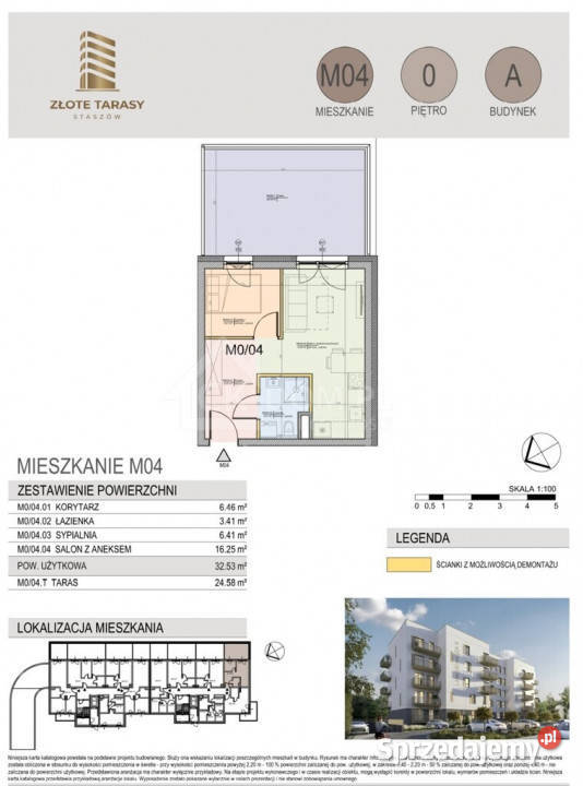M04 3253 m 2 pokoje parter taras 2458 m parter Staszów