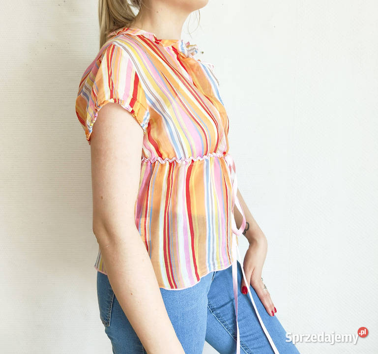 Bluzka plażowa Miss Sixty S 36 kolorowa w paski Szczecin