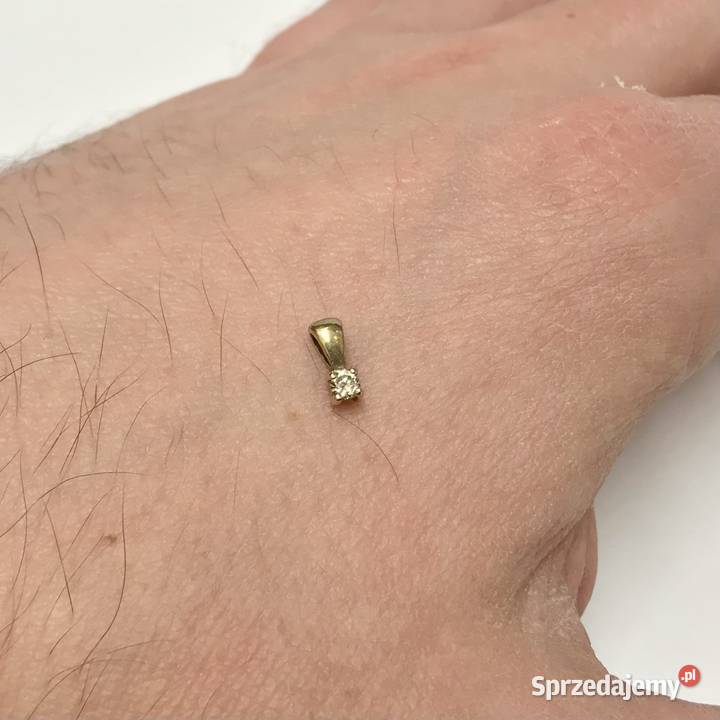 Złoty WISIOREK z DIAMENTEM 01ct zawieszka 333 8K złote Warszawa