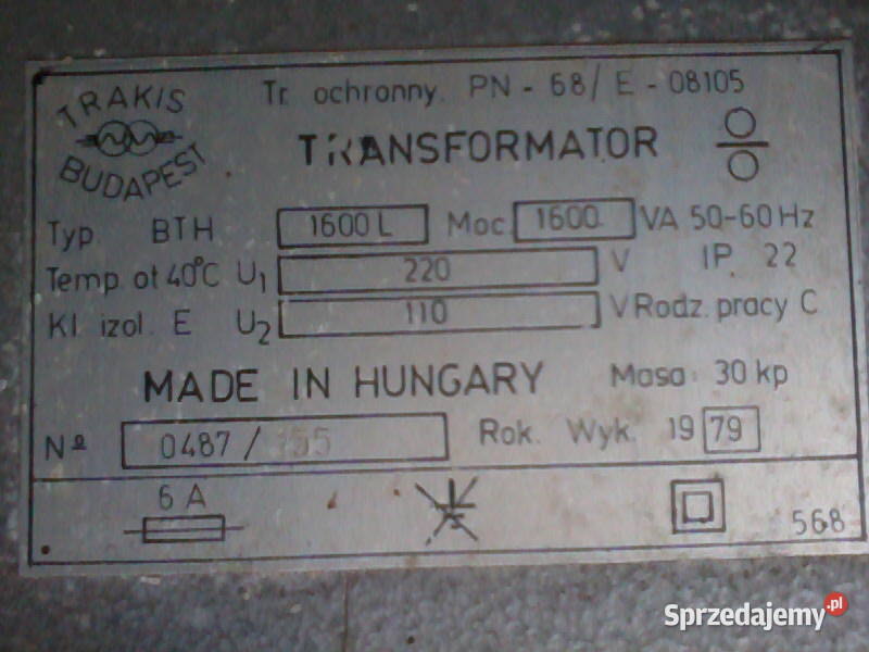 Transformator separacyjny 230V 110V