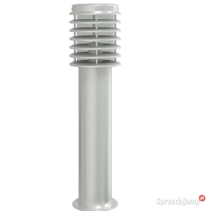 Lampy ogrodowe na słupku z gniazdkiem 3 srebrne mazowieckie