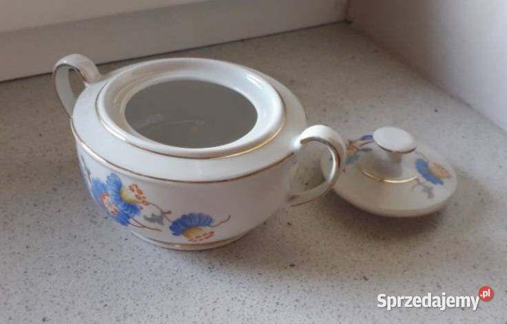 Kahla cukiernica porcelanowa niebieskie kwiaty Antyki, Sztuka, Kolekcje Gryfino