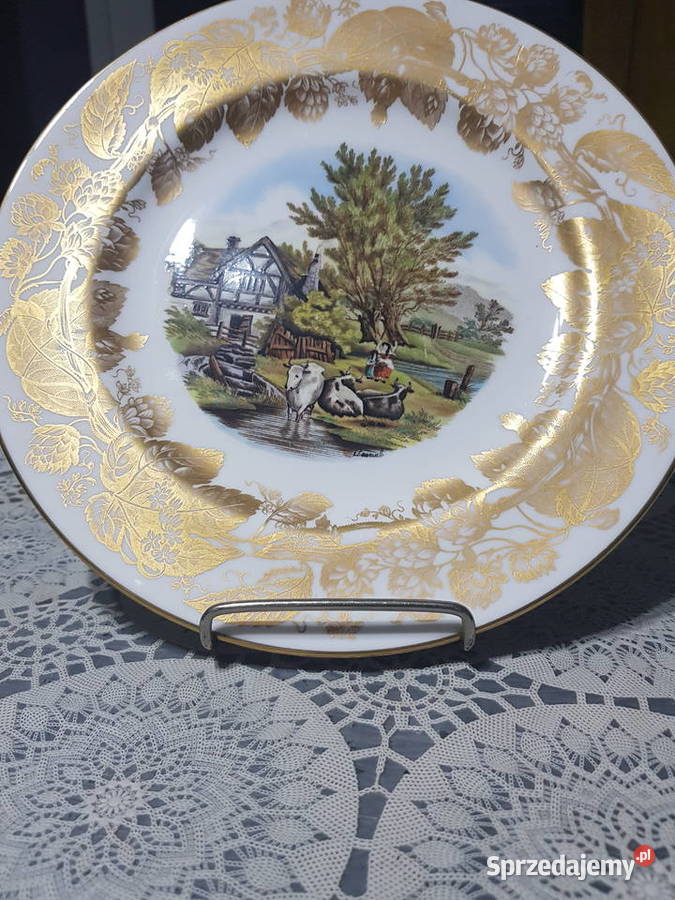 Talerz ozdobny ANGIELSKI wiejskie siedlisko