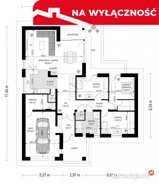Nowy dom parterowy z antresolą Tarnów
