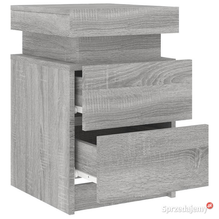 Szafki nocne z LED 2 szary dąb sonoma 35x39x55 Nocne Warszawa