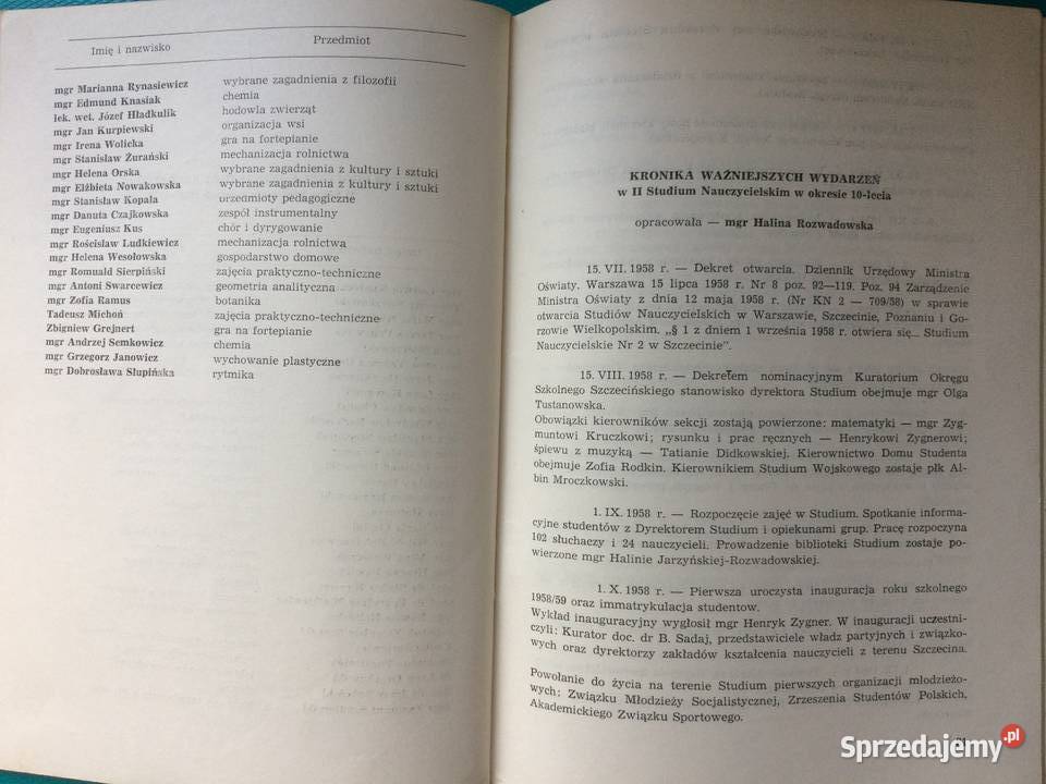 3420 10 Lat II Studium Nauczycielskiego W Szczecin