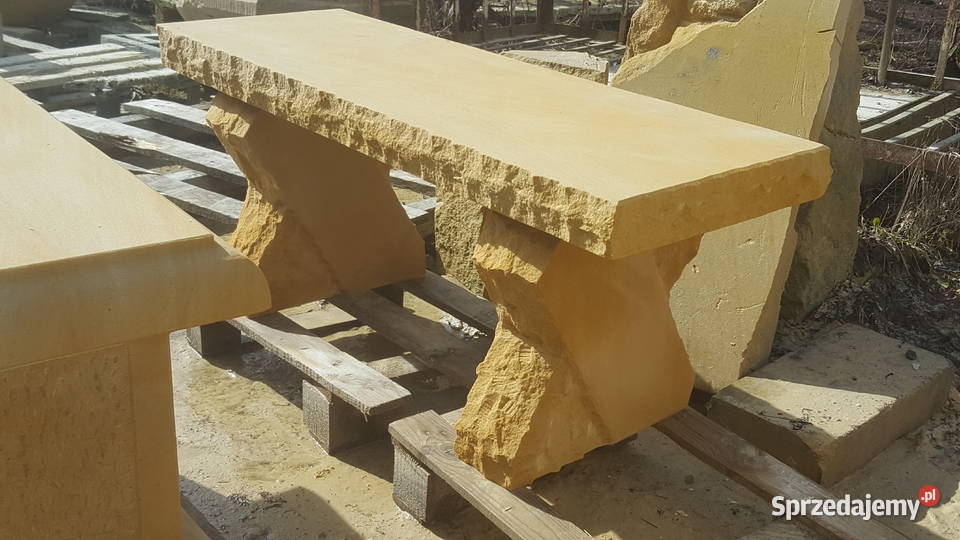 ŁAWKI Z PIASKOWCA naturalnego naturalny kamień Architektura ogrodowa Kamienna Góra
