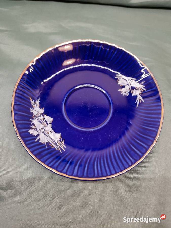 Talerzyk spodek porcelanowy kobaltowy Fena Głuchołazy