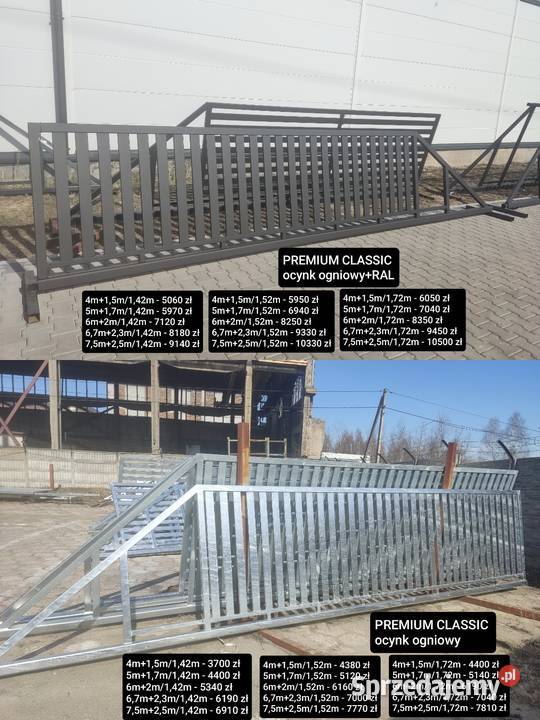 Nowość Brama przesuwna z panelem aluminiowym 4m ocynk Pabianice
