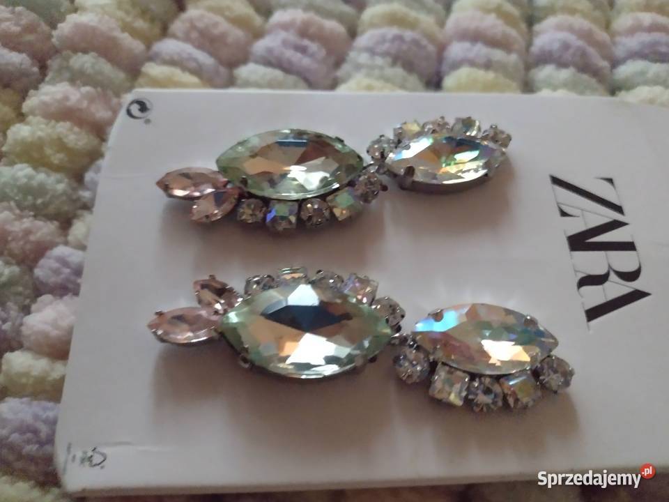 ZARA Bogato zdobione cyrkoniami kolczyki Kraków sprzedam