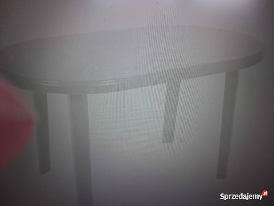 Stół ogrodowy plastikowy owalny biały 135x80