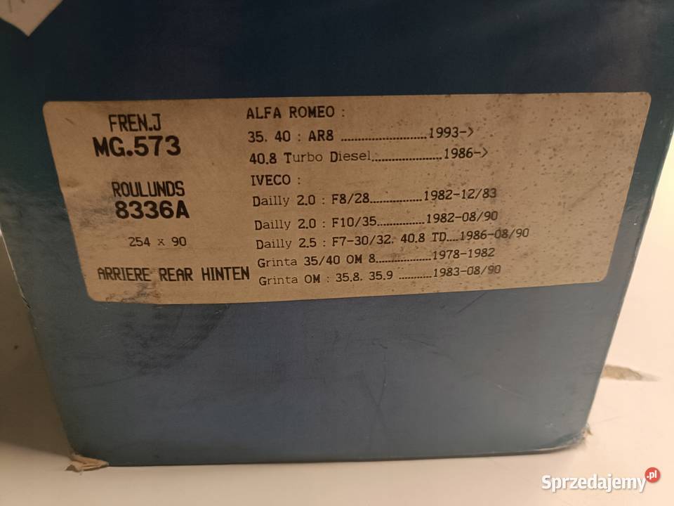 Iveco Daily I TYLNE SZCZĘKI HAMULCOWE tył 8336A Rudka