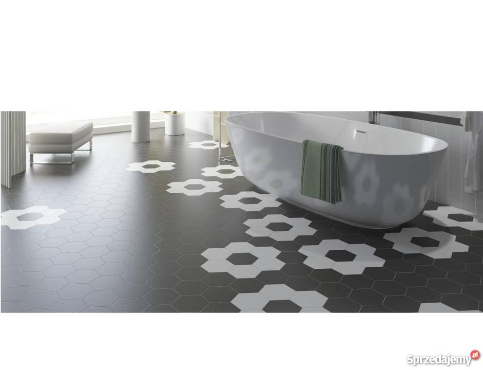 Hexagonal Design Biało czarne mat płytki Equipe Zakopane