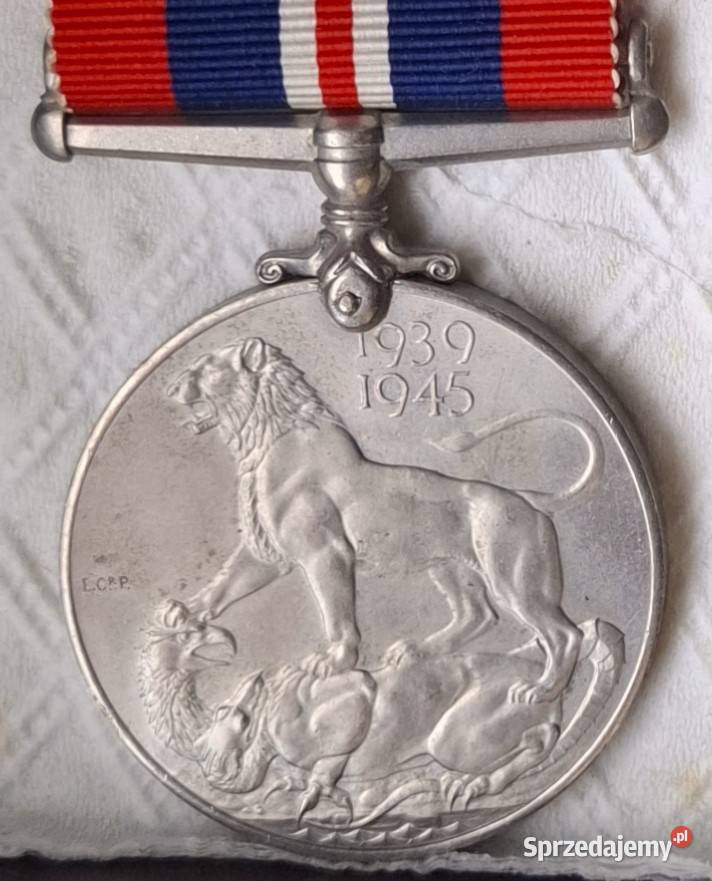 Oryginalny Medal Wojnę 19391945 PSZ Gliwice