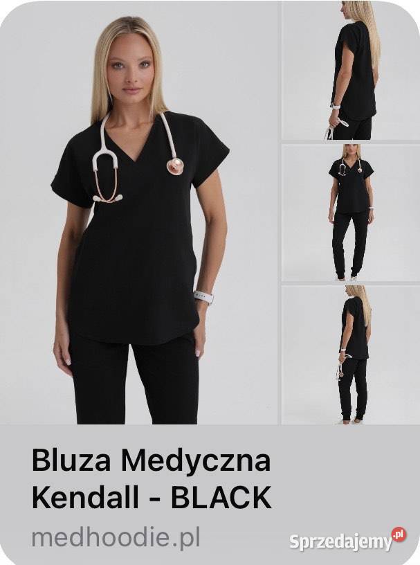 Medhoodie bluza medyczna Kendall Black czarna S Ząbki