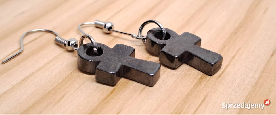 Kolczyki z hematytu HEMATYT krzyż Ankh 1266 Warszawa