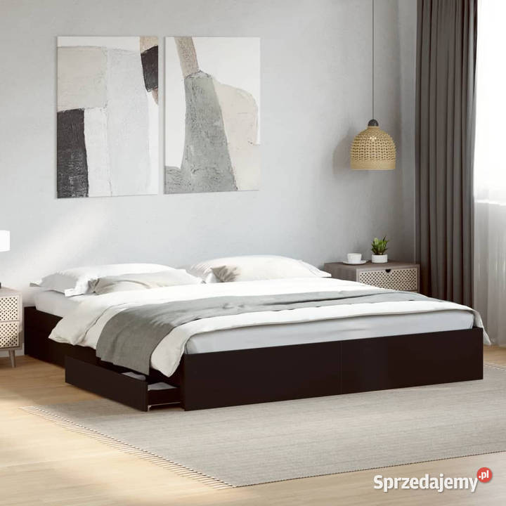 Rama łóżka z szufladami czarna 180x200 WM3280637 mazowieckie Warszawa