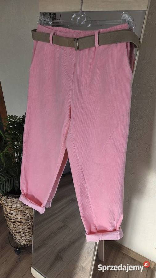 Damskie spodnie sztruksowe różowe różowy Spodnie wielkopolskie Pleszew