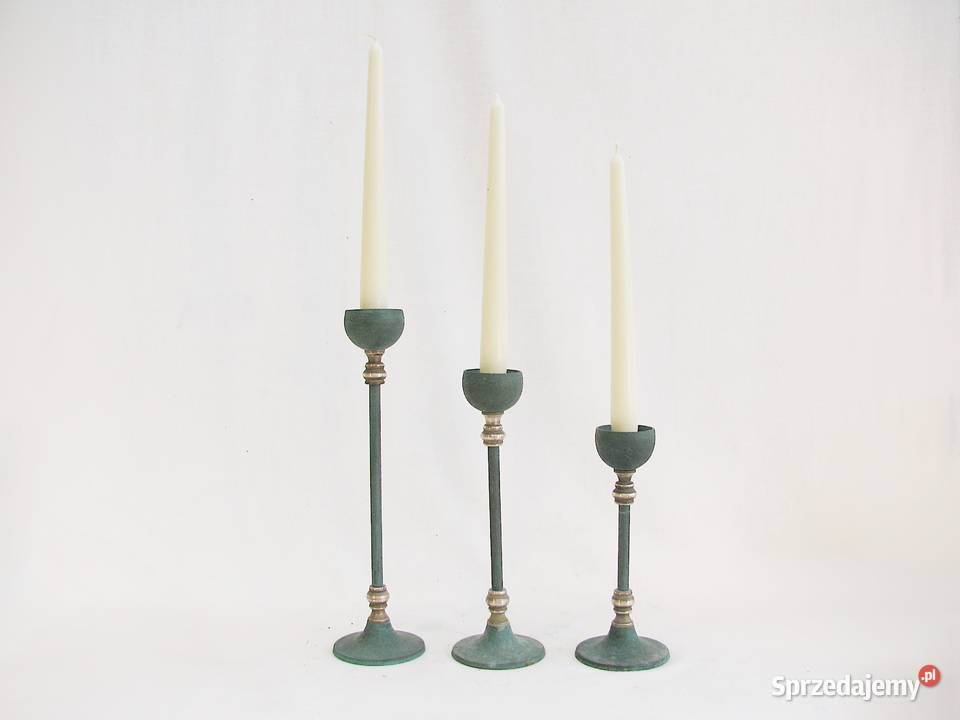 3 Świeczniki Mosiężne zachodniopomorskie Szczecinek sprzedam