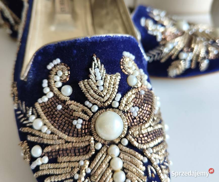 Płaskie buty loafers 38 retro vintage welur Szczecin sprzedam