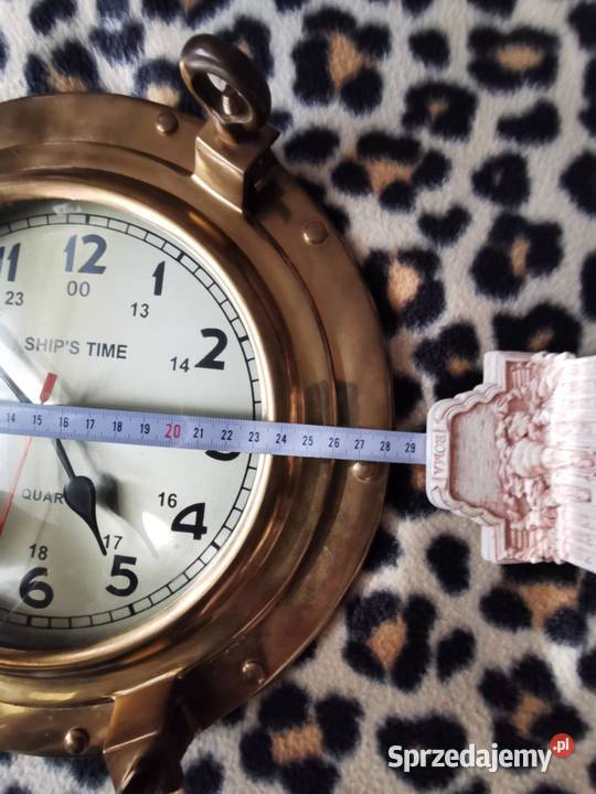 Piękny zegar ścienny okrętowy na jacht Vintage Łask sprzedam