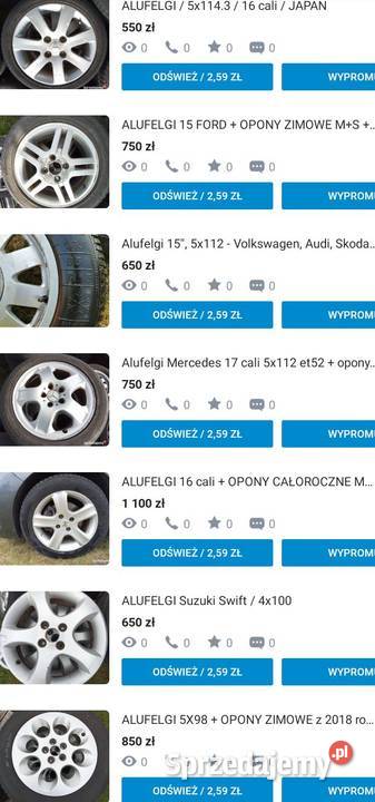 ALUFELGI 16 5x108 OPONY RAIN TYRE z 2020 roku