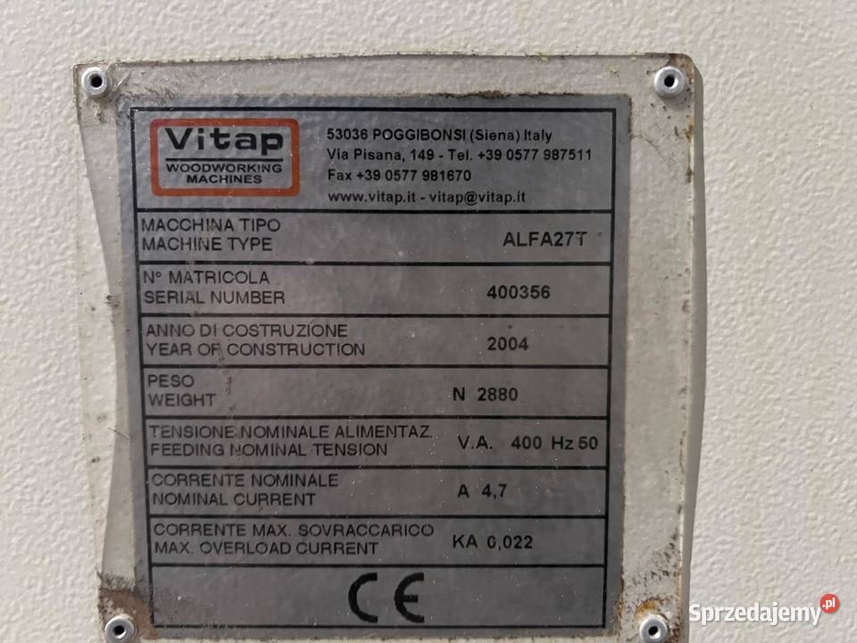 Wiertarka wielowrzecionowa Vitap Alfa 27T Juszczyn