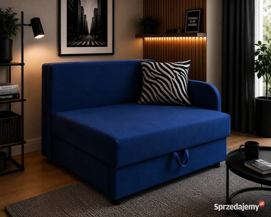 Sofa Rozkładana Jednoosobowa z Poduszką 110cm