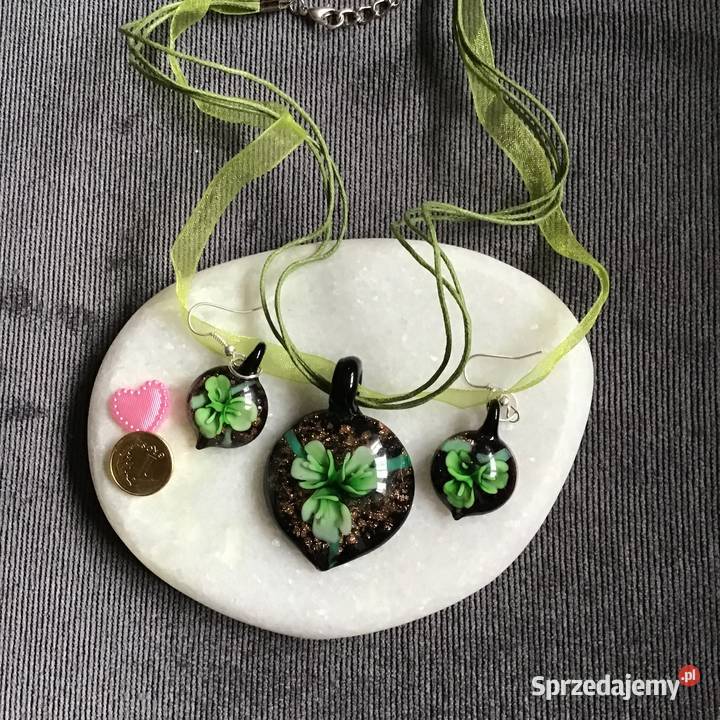 Komplet biżuterii ze szkła weneckiego mazowieckie Warszawa