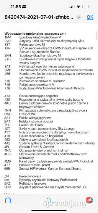 BMW X7 GwarancjaFull G07 2019 Sade Budy