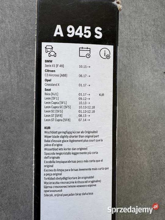 Wycieraczki przednie Bosch A 945 S nowe oryginał Chełm