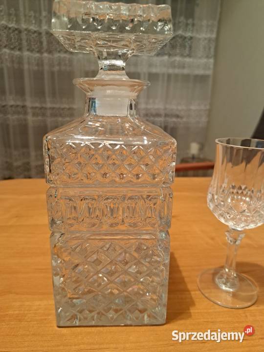 Retro karafka i 3 kieliszki z lat 50 tych Lubań