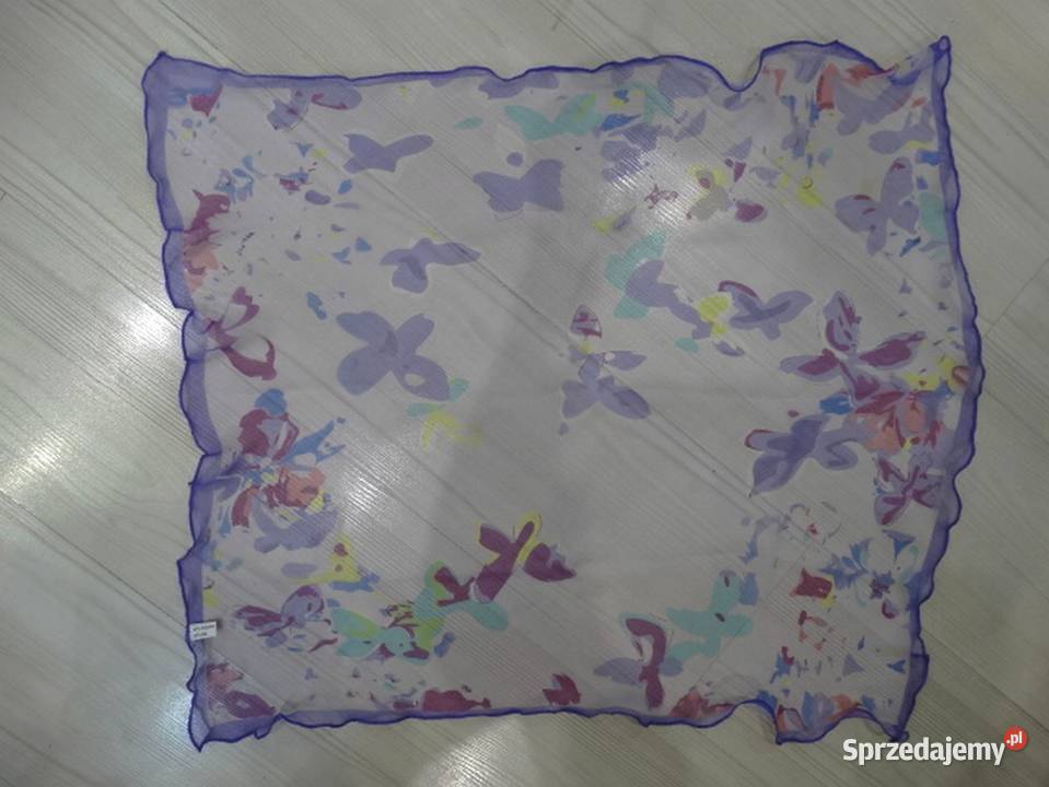 Apaszka Jedwabna Chustka Liliowy Kolor Pastelowy Łomża