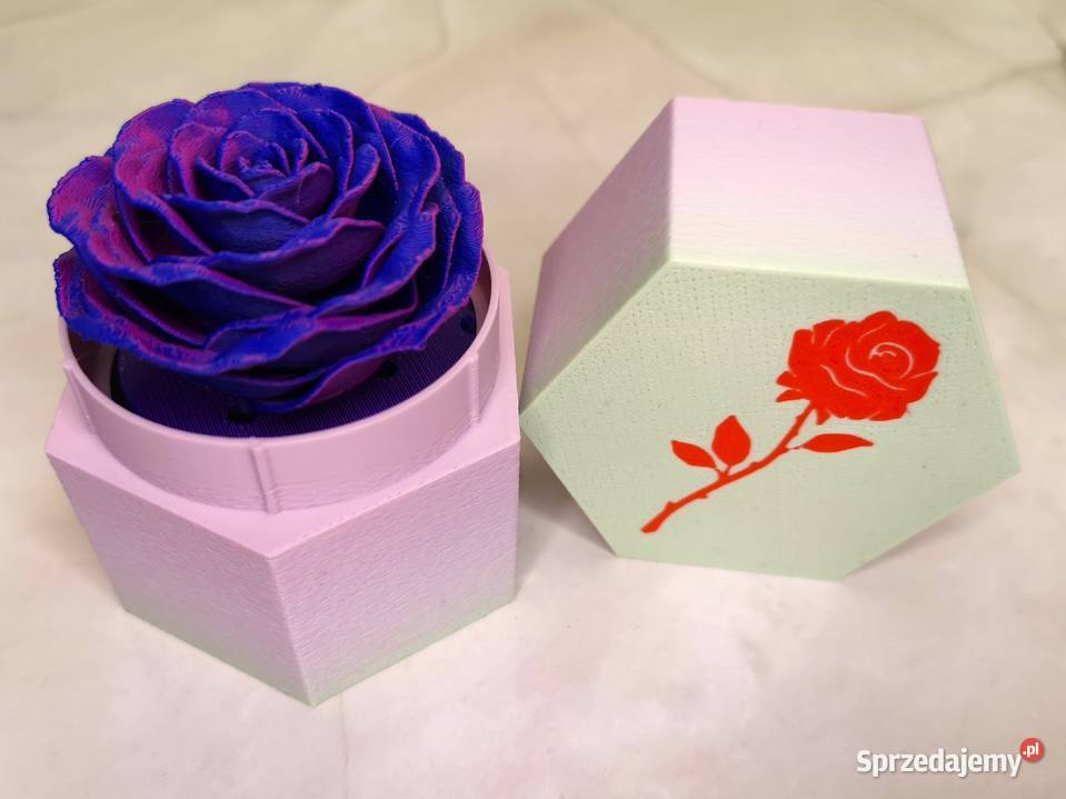 Pudełko zapachowe z różą 3D elegancki pojemnik
