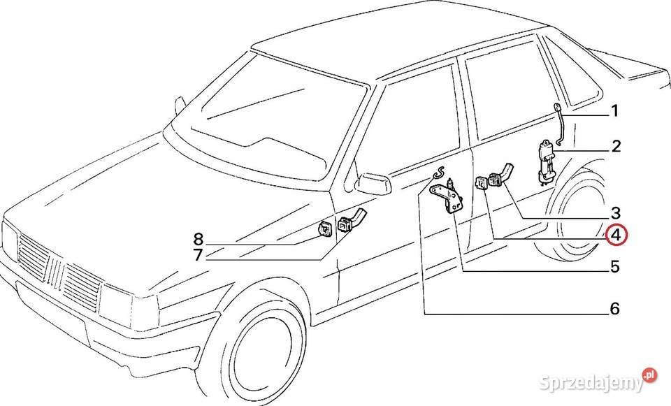 PLASTIK PRZELOTKI DRZWI FIAT UNO 19891995 OE ASO osobowe Części samochodowe