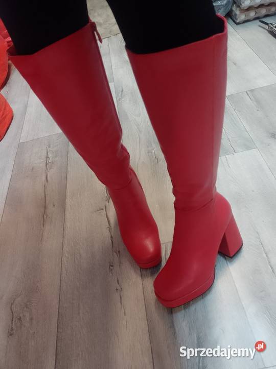 38 Czerwone Kozaki biznesowe bez 24.5cm Kraków