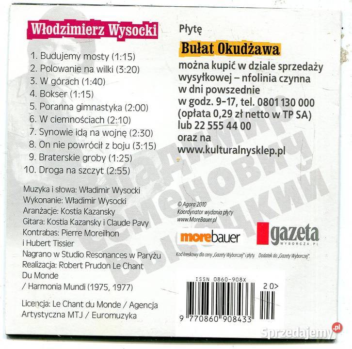 Włodzimierz Wysocki Płyta CD Płyty i kasety zachodniopomorskie Szczecin