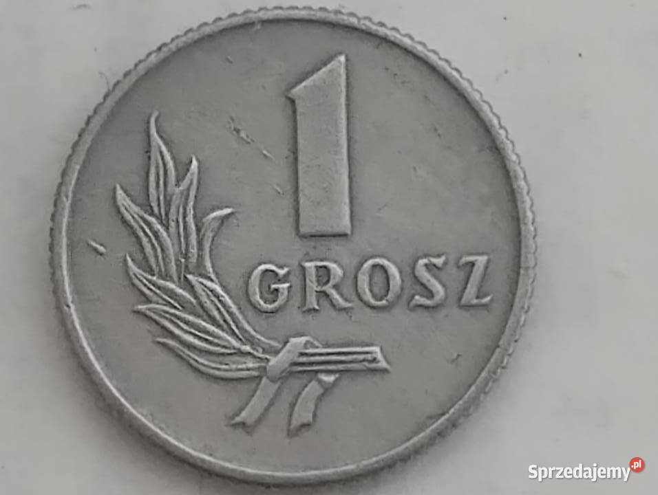 moneta 1 grosz 1949 destruk Warszawa