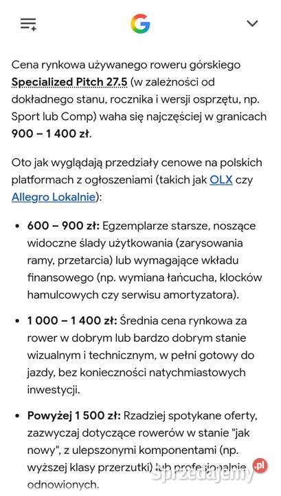 Rower Specialized Pitch 275 Rowery i akcesoria Zielona Góra