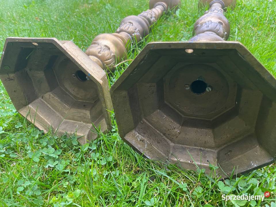 Stare mosiężne świeczniki świecznik kandelabr dolnośląskie Bystrzyca Kłodzka