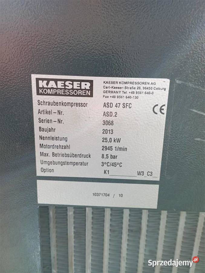 Spreżarka śrubowa Kaeser ASD47 SFC25KWS014136 Wilków