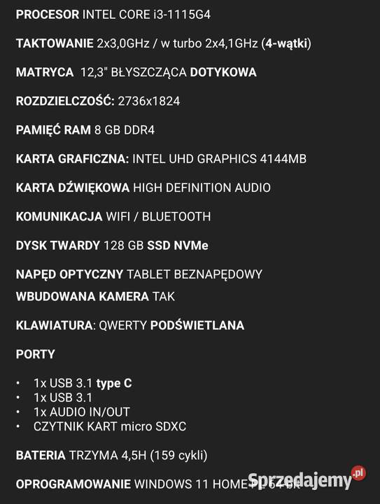 MICROSOFT SURFACE PRO 7 1960 i311th Warszawa sprzedam