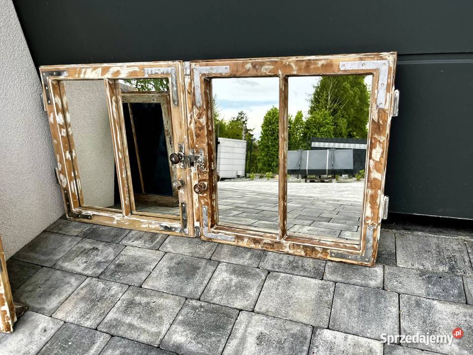 Lustro Stare okno rama okienna retro loft lustro małopolskie Krzyszkowice sprzedam