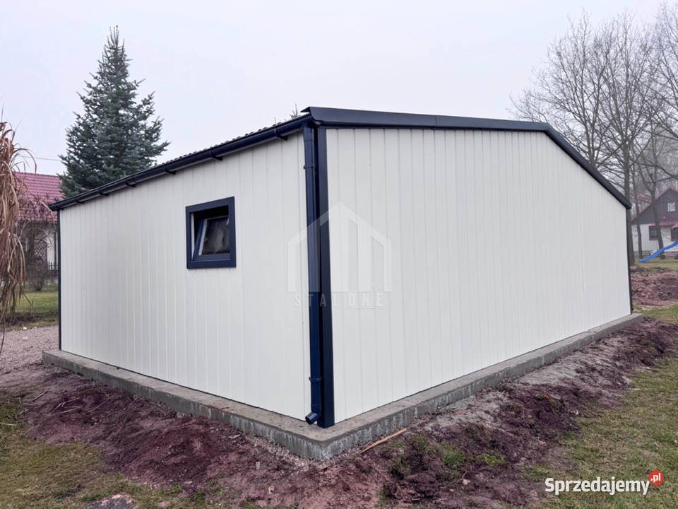 Garaż blaszany 6x6 wiata 3x6 brama drzwi okno