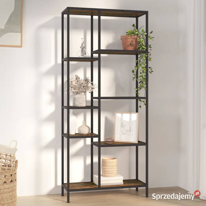 Regał na książki 80x30x180 stal i materiał mazowieckie